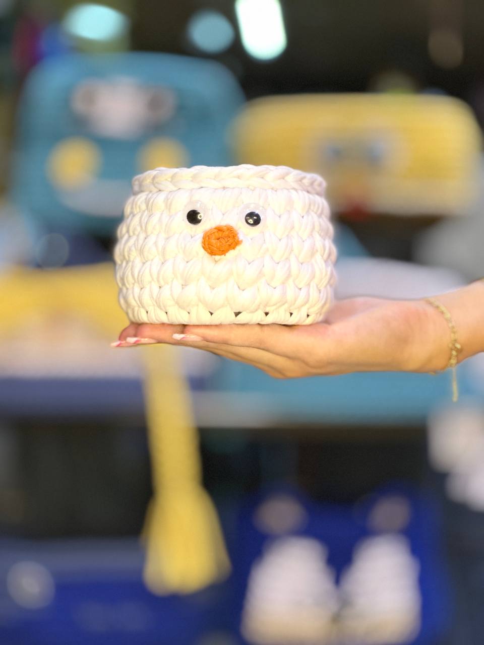 Crochet Snowman Basket