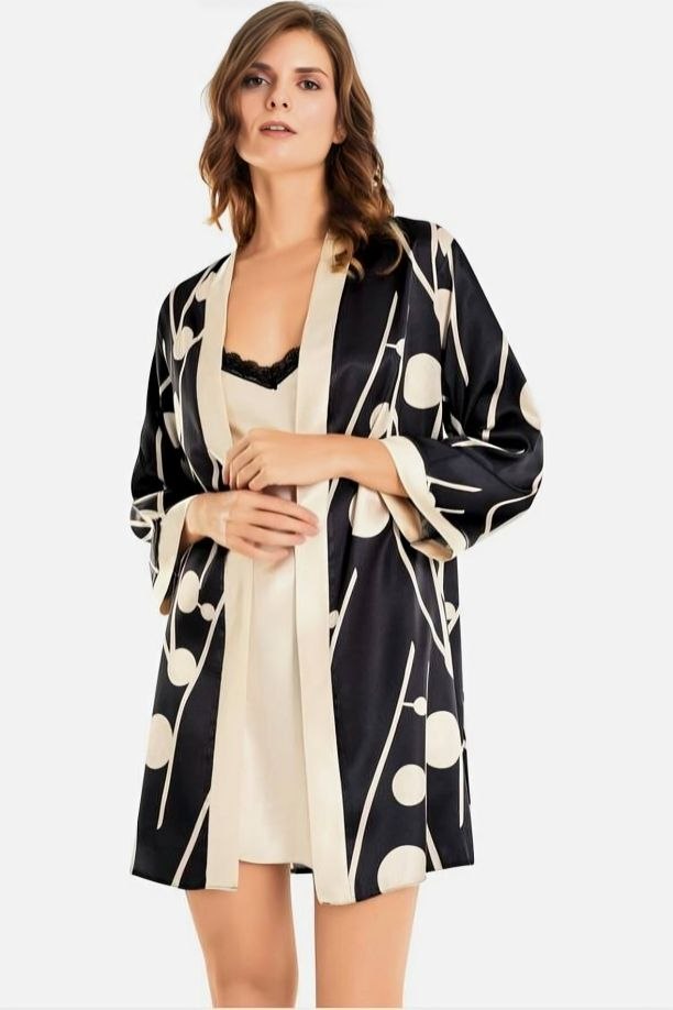 Satin Lingerie Set With Robe