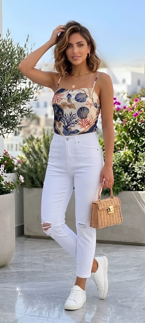 Slim White Pants