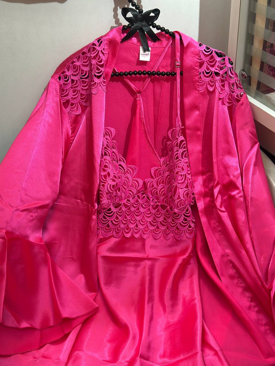 Satin Lingerie Set With Robe