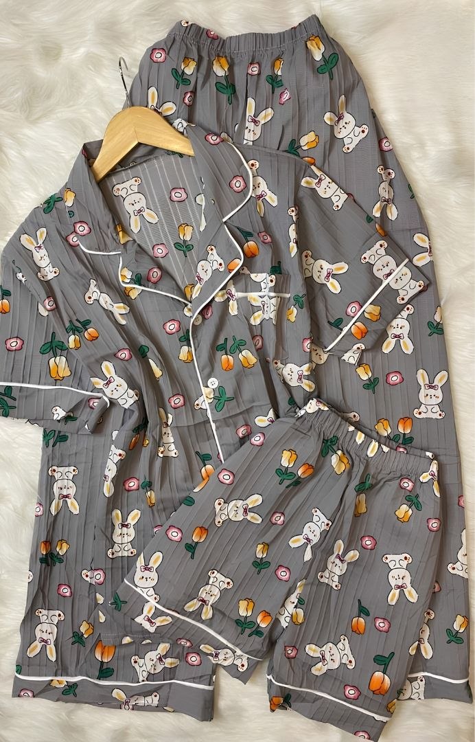 Shein 3-Piece Bunny Pajama Set