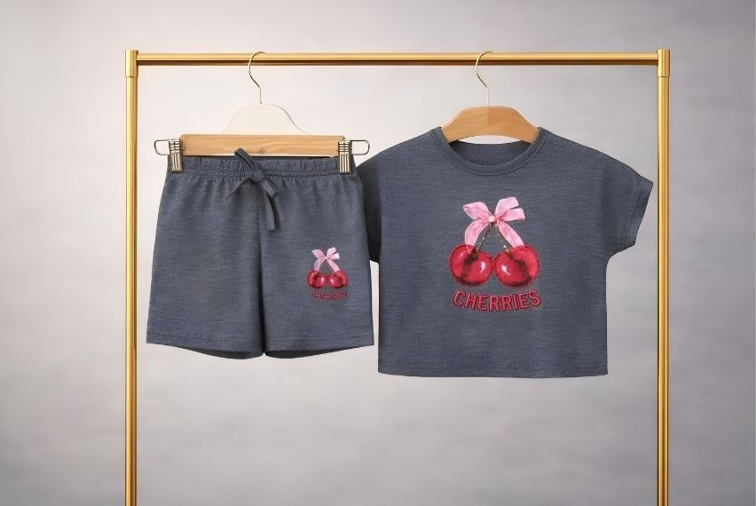 Girls Cherry Print Summer Set